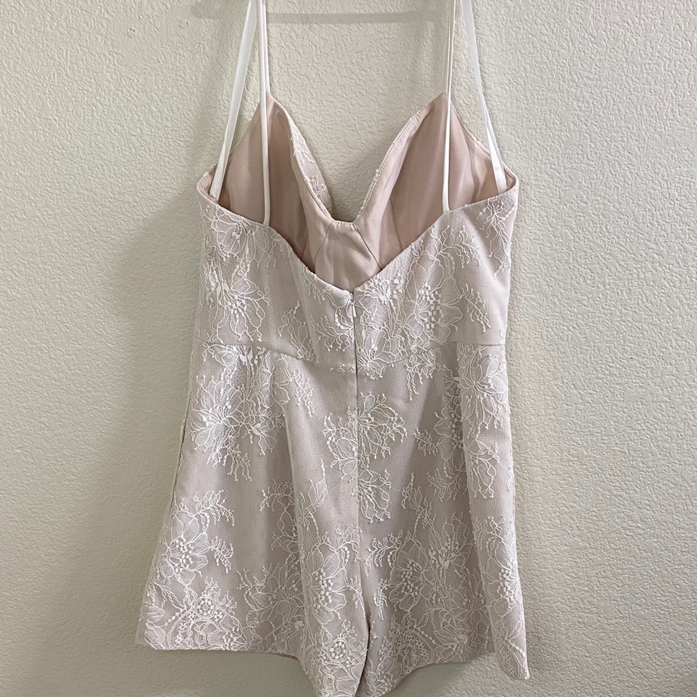 BHLDN Hayley Paige Ivory Floral‎ Lace Shorts Jumpsuit size 4 Bridal - Picture 3 of 5